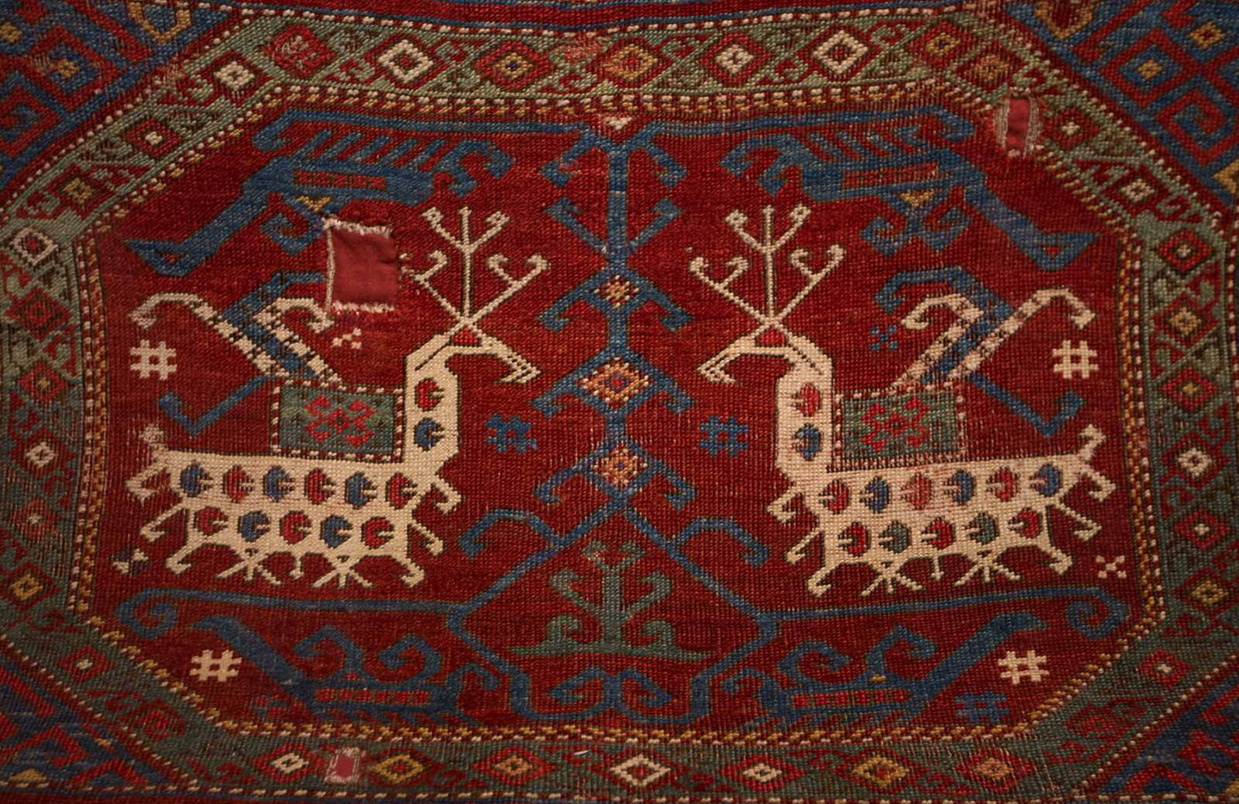 Early Anatolian Turkish rug with animal motif, 15th century. Vakiflar